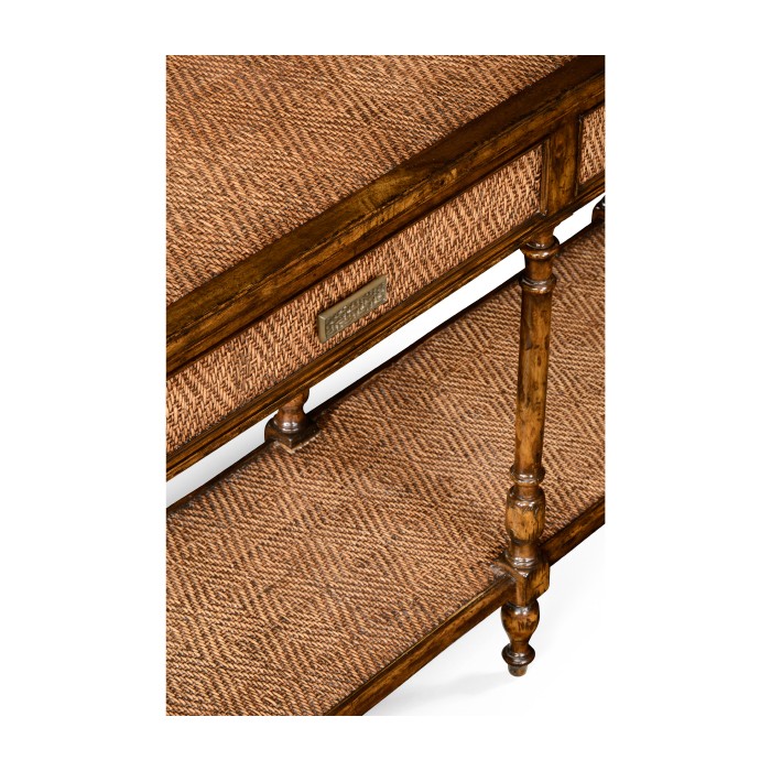 Narrow caned console
