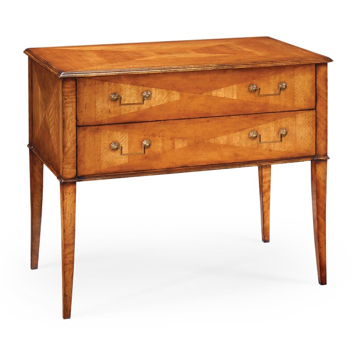 Rectangular satinwood chest of two drawers