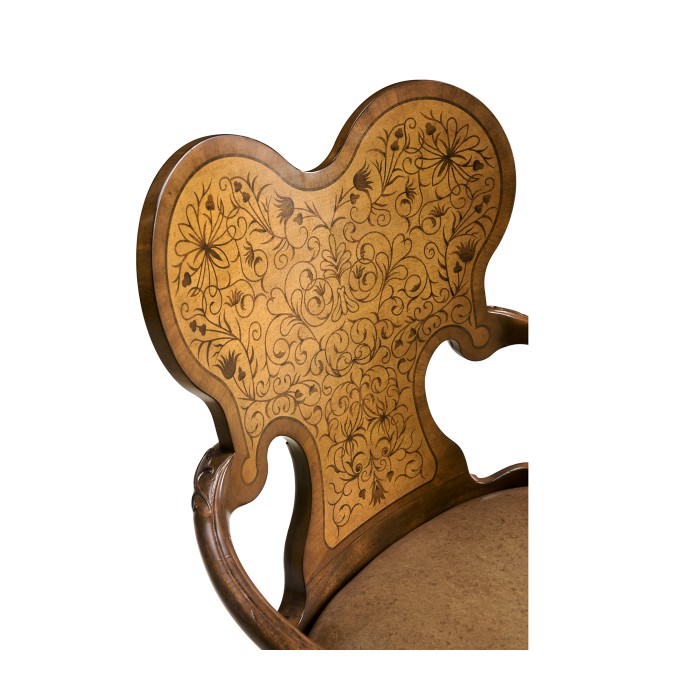 Seaweed Marquetry Arm Chair