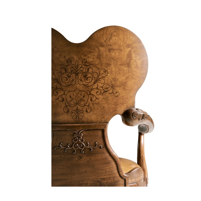 Seaweed Marquetry Arm Chair