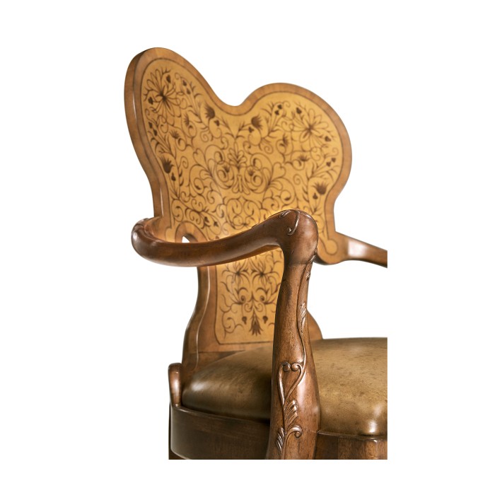 Seaweed Marquetry Arm Chair