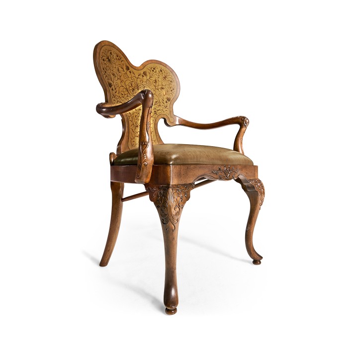 Seaweed Marquetry Arm Chair