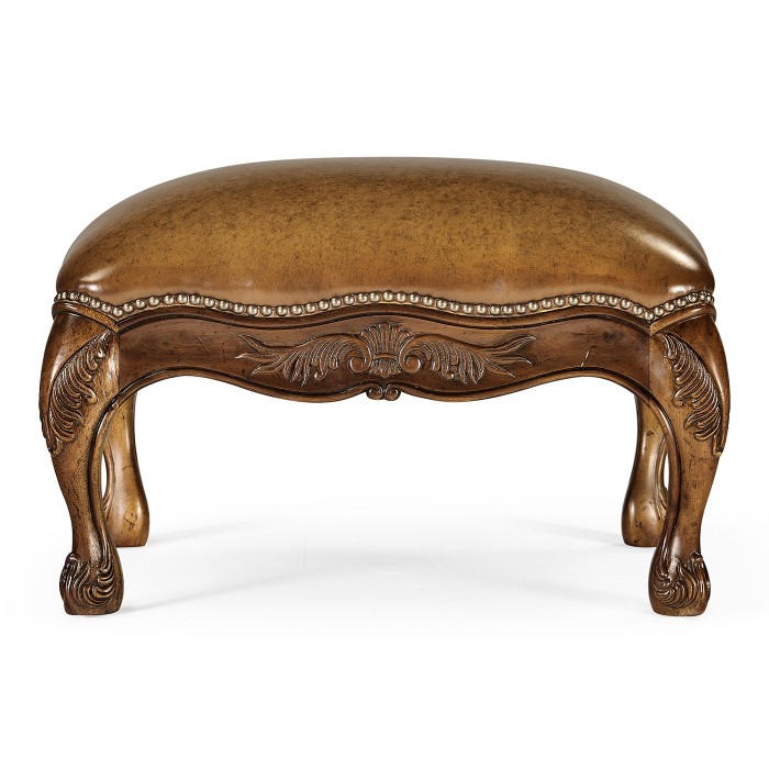 Small French Provincial Walnut Footstool