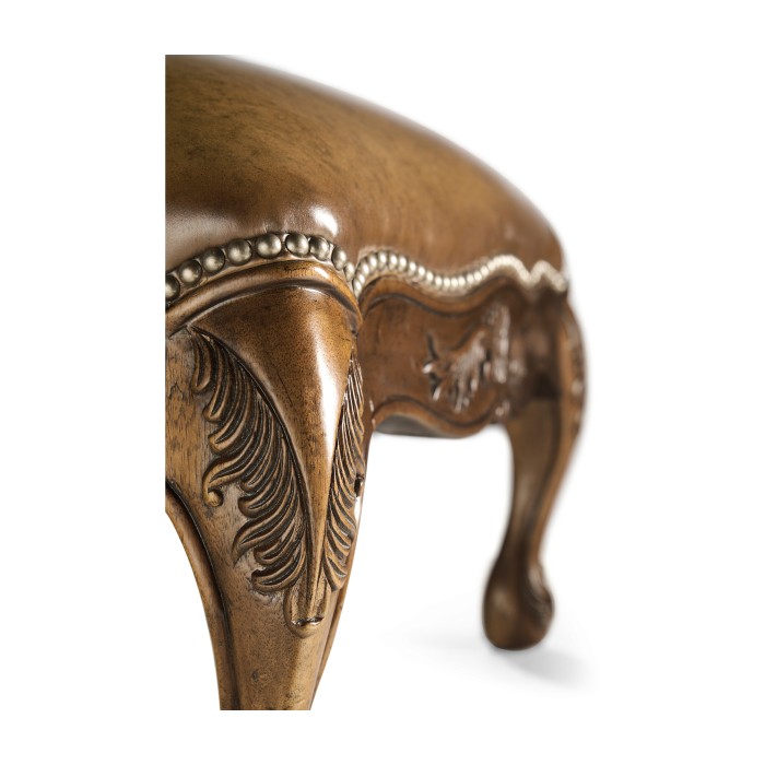 Small French Provincial Walnut Footstool