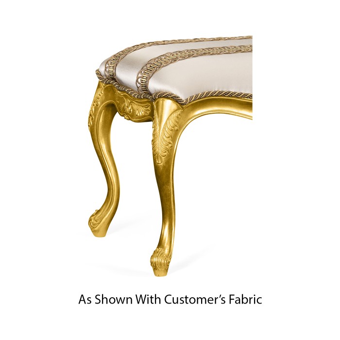 French Provincial Antique Gold Bench