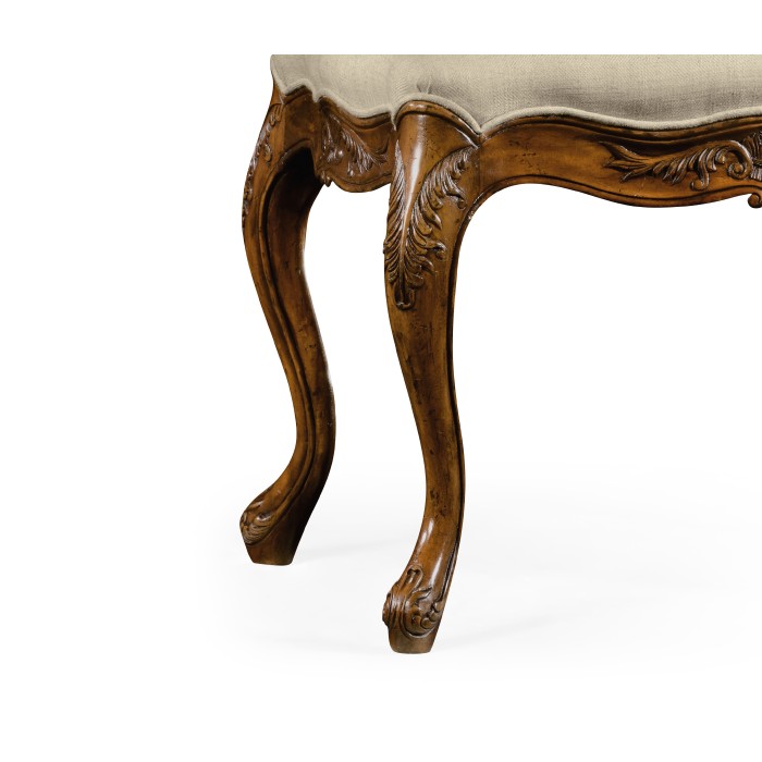 Large French Provincial Walnut Footstool