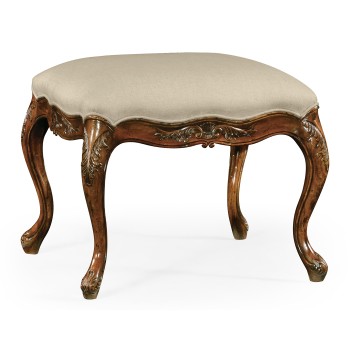Large French Provincial Walnut Footstool