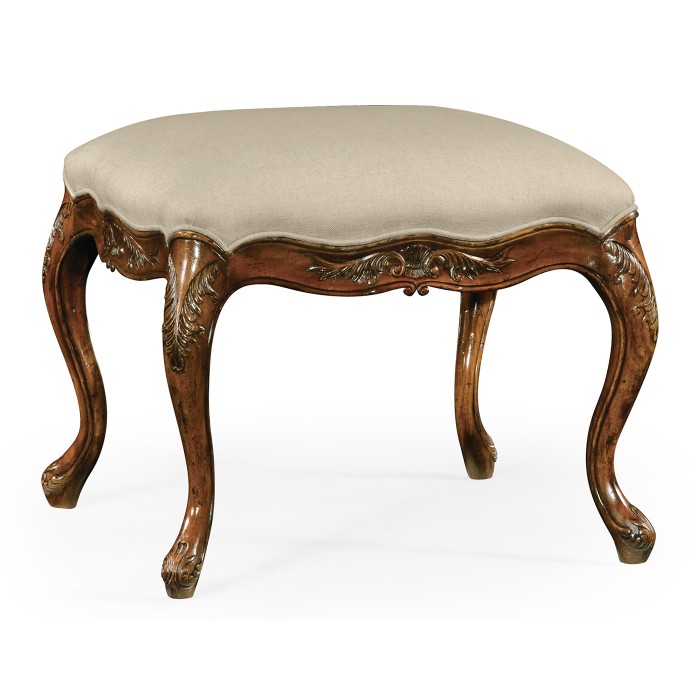 Large French Provincial Walnut Footstool