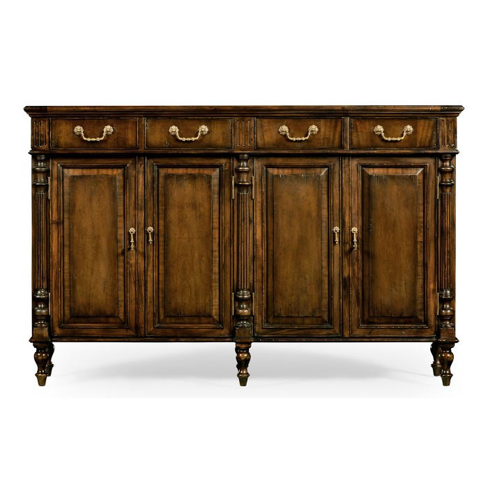 Traditional Double Narrow Cabinet with Twin Cupboards