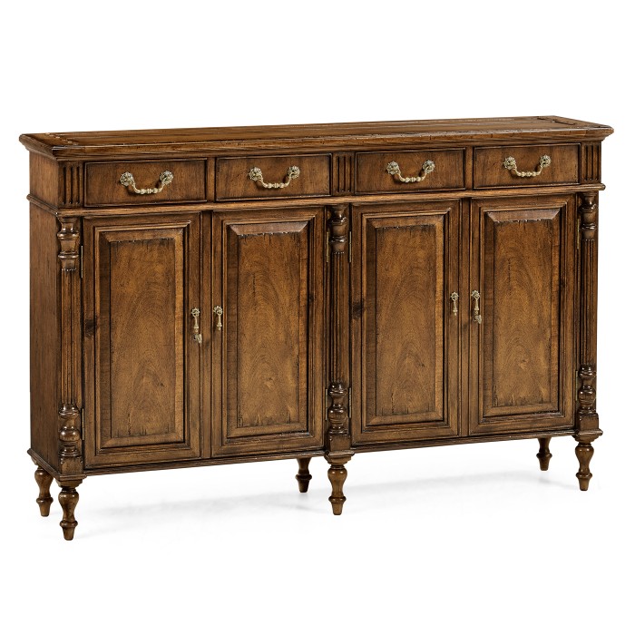 Traditional Double Narrow Cabinet with Twin Cupboards