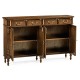 Traditional Double Narrow Cabinet with Twin Cupboards