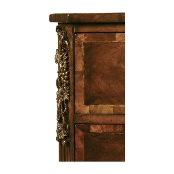 Mahogany and Oyster Serpentine Chest