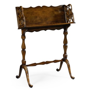 Victorian Walnut Floor Standing Book Trough