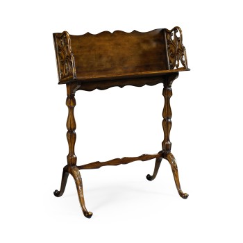 Victorian Walnut Floor Standing Book Trough