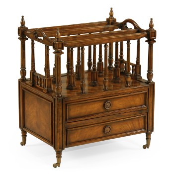 Walnut Canterbury with Two Drawers