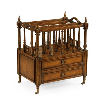 Walnut Canterbury with Two Drawers