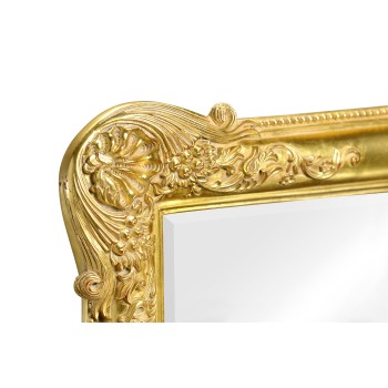 French 19th century tall rectangular gilded mirror (Plain)