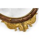 Regency Walnut & Gilt Round Convex Églomisé Mirror (Large)