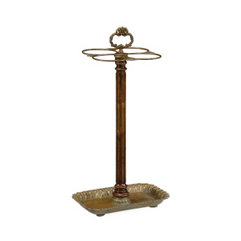 Walnut & Brass Umbrella Stand