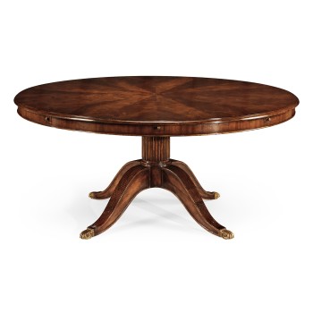 Mahogany Extending Circular Dining Table with Storage Cabinet for Leaves 66
