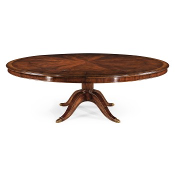 Mahogany Extending Circular Dining Table with Storage Cabinet for Leaves 66