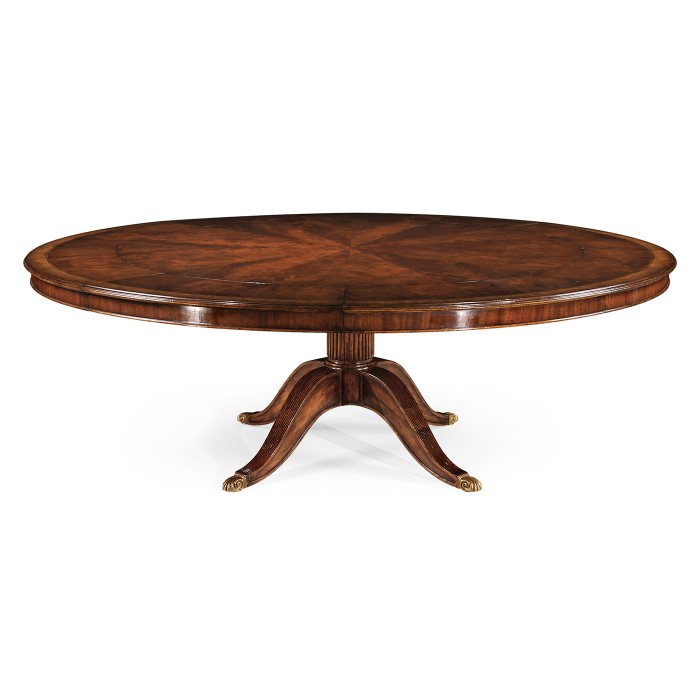 Mahogany Extending Circular Dining Table with Storage Cabinet for Leaves 66