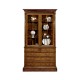 Walnut Glazed Display Cabinet with Drawers