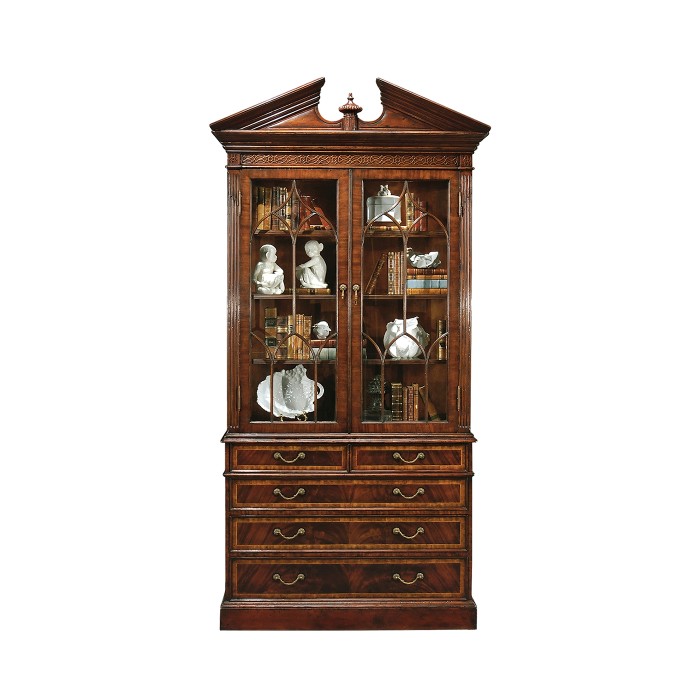 Mahogany Glazed Display Cabinet with Drawers