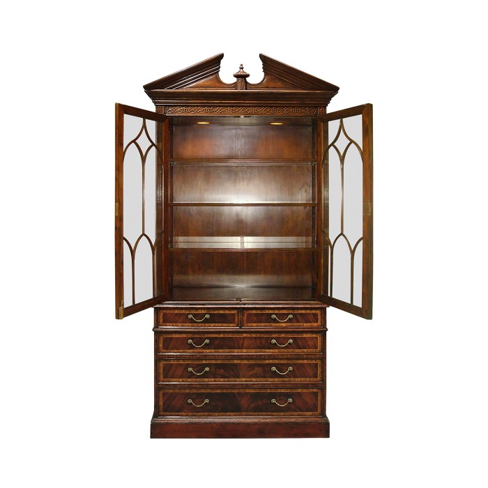 Mahogany Glazed Display Cabinet with Drawers