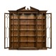 Triple Breakfront Walnut Display Cabinet with Pediment