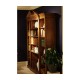 Triple Breakfront Walnut Display Cabinet with Pediment