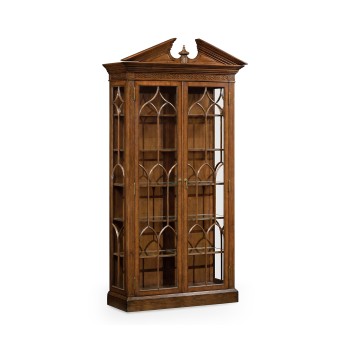Glazed Walnut Display Cabinet