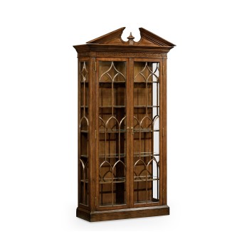 Glazed Walnut Display Cabinet