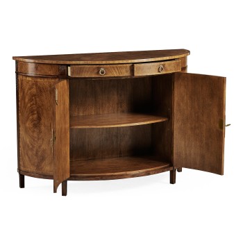 Crotch Walnut Demilune Sideboard