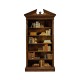 Walnut Open Bookcase with Pediment