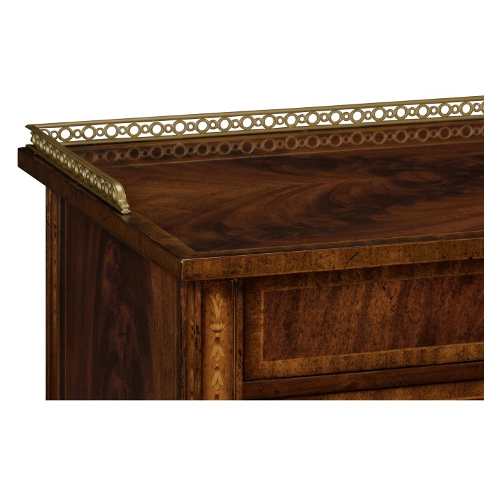 Mahogany Bedside Table with Brass Gallery