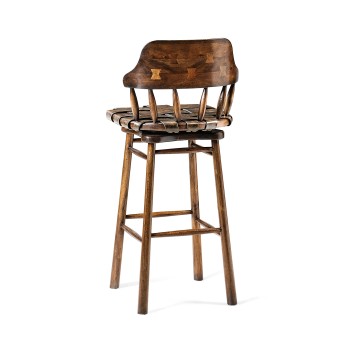 Country Style Leather Bar Stools
