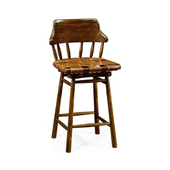Country Style Leather Counter Stools