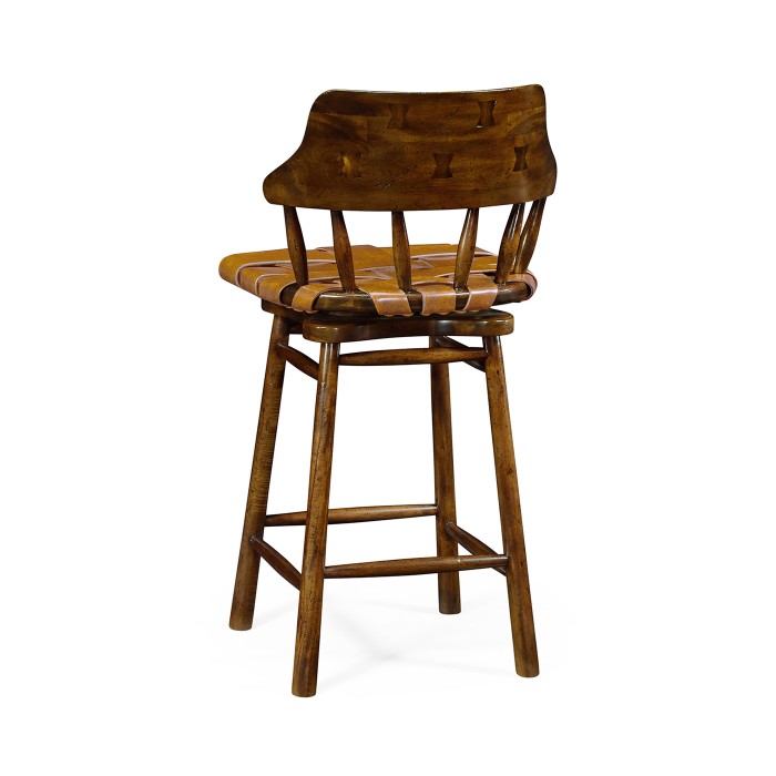 Country Style Leather Counter Stools