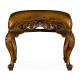 Carved & Pierced Walnut Footstool