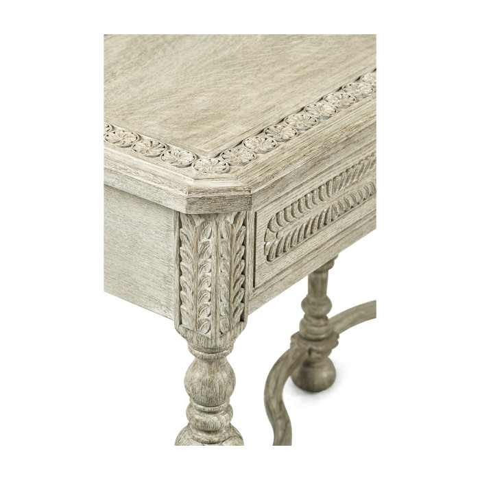 Chip Carved Grey Oak Console