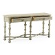 Chip Carved Grey Oak Console