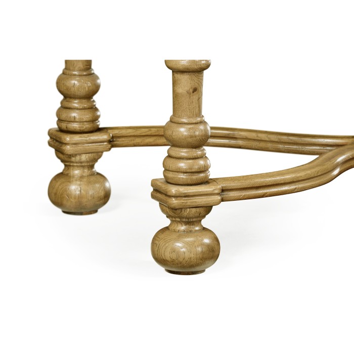 Chip Carved Natural Oak Console