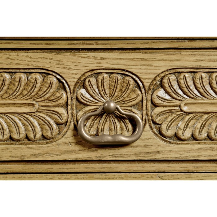 Chip Carved Natural Oak Console
