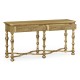 Chip Carved Natural Oak Console