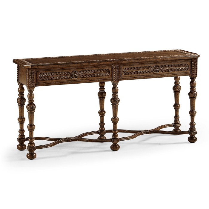 Chip Carved Dark Oak Console