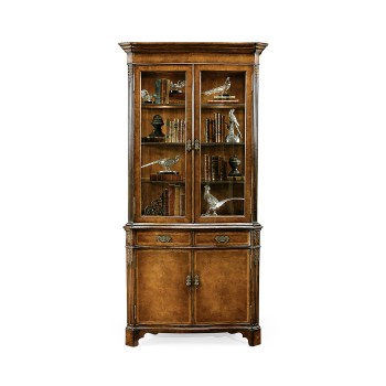 Serpentine Walnut China Cabinet