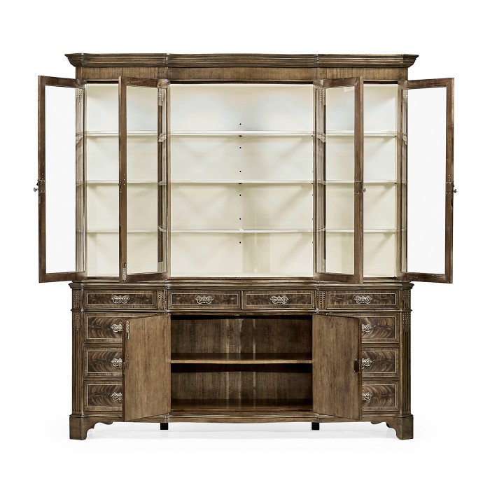 Serpentine Architrave Bleached Mahogany China Cabinet