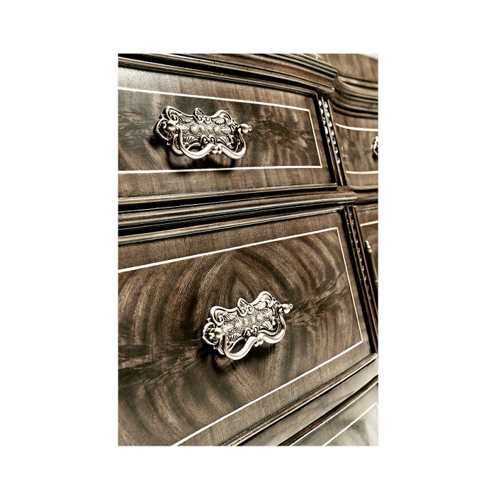 Serpentine Architrave Bleached Mahogany China Cabinet