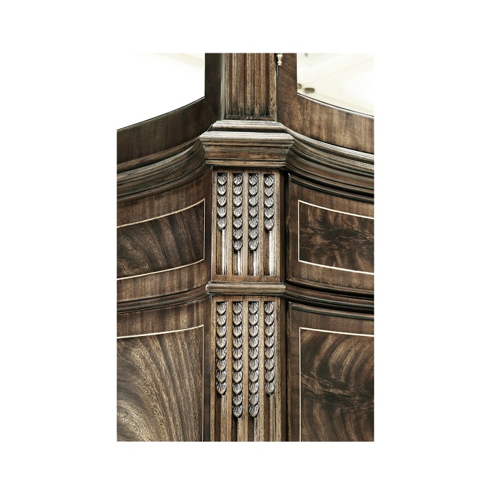 Serpentine Architrave Bleached Mahogany China Cabinet